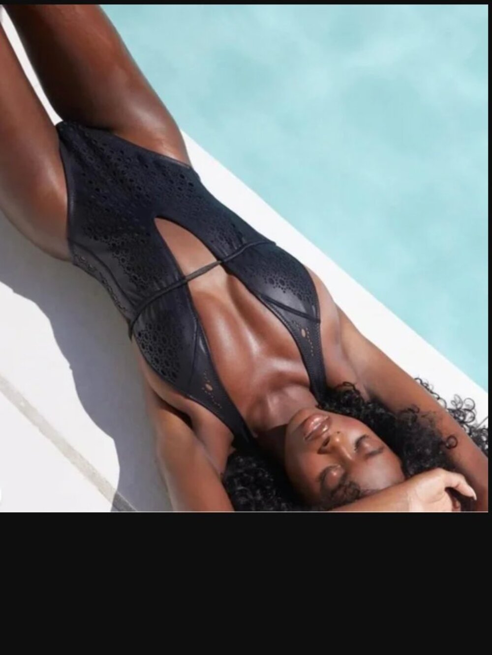 GIGI C Women Black Camilla One Piece Faux Leather Swimsuit Size L NWT 290$